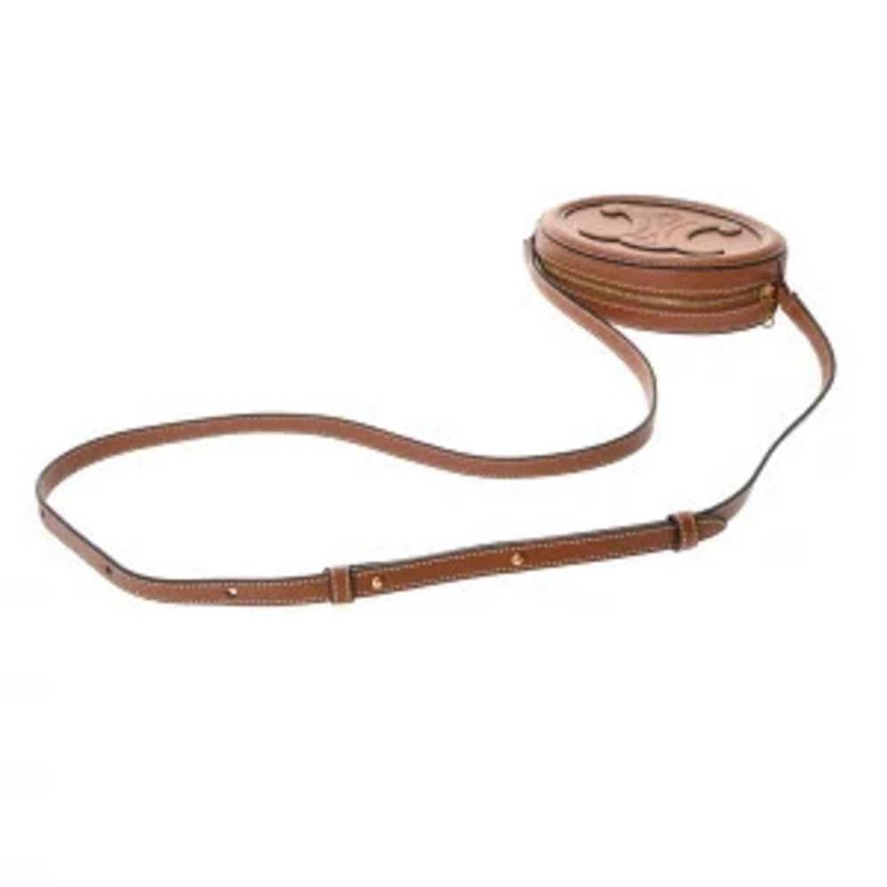 Celine Cuile Triomphe Oval Purse Tan Calfskin Shoulder Bag Handbag - Picture 3 of 9